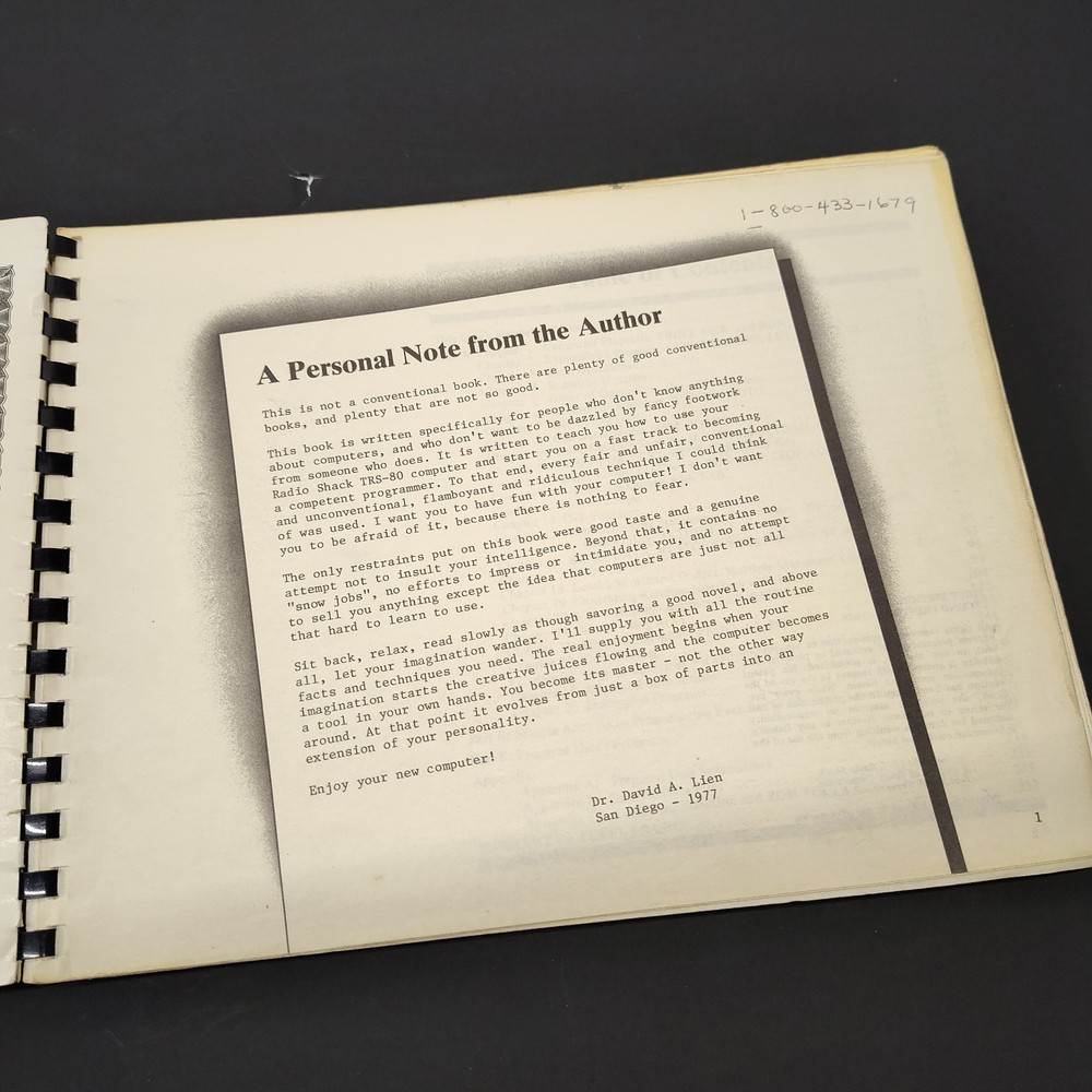 TRS-80 User's Manual for Level 1 Radio Shack Micro Computer System 1978