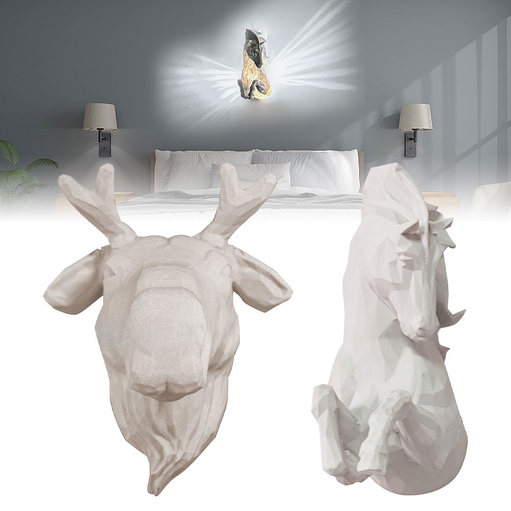 Wall Lamp Deer Shape Projector Modern Creative Atmosphere Sconce Light3D PrintTL
