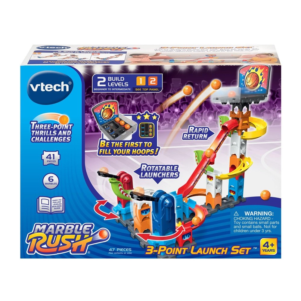 VTech Marble Rush 3-Point Launch Set with 22" x 11.4" x 18.3", Multicolor