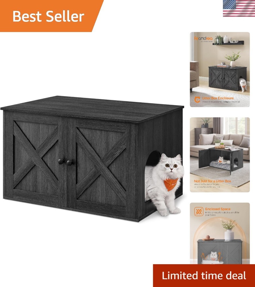 Elegant Multi-Functional Cat House & Litter Box Enclosure - Easy Assembly 20.9"