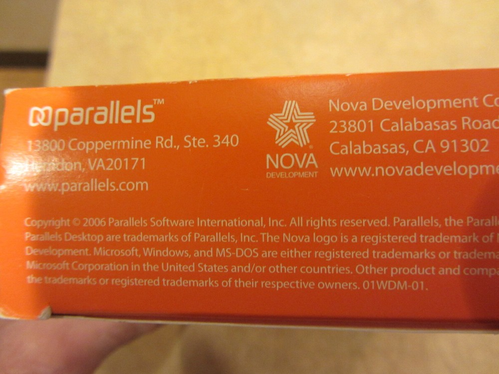 Nova Parallels Desktop for Mac 2006 New in Box