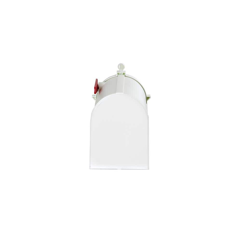 Ambrose White Post Mount Mailbox Large Plastic Residential Home Mail Box