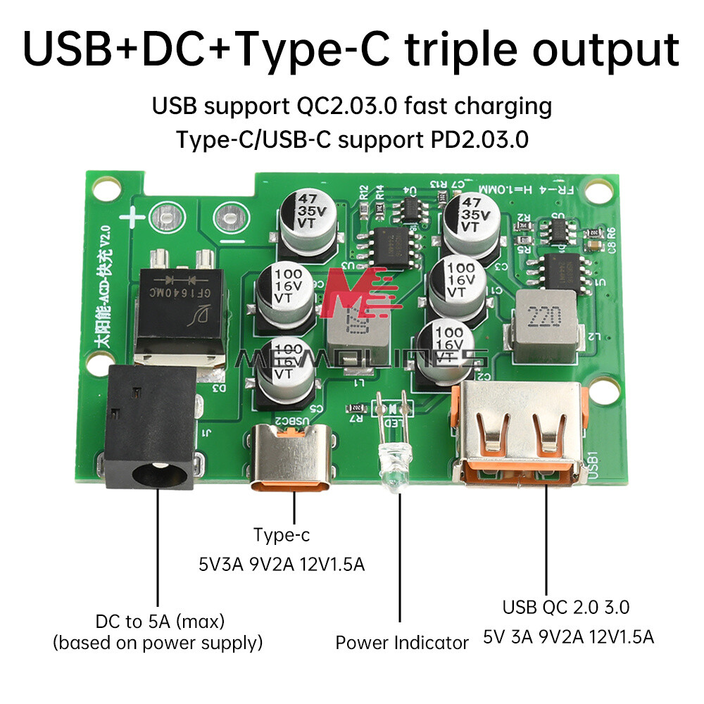 Solar Controller Solar Panel Voltage Regulator QC PD Fast Charging Solar Charger