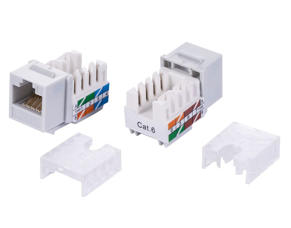 CAT6 Gray Keystone Jack 45 Degree 110 Punch Down Network Plug Multi-Pack LOT