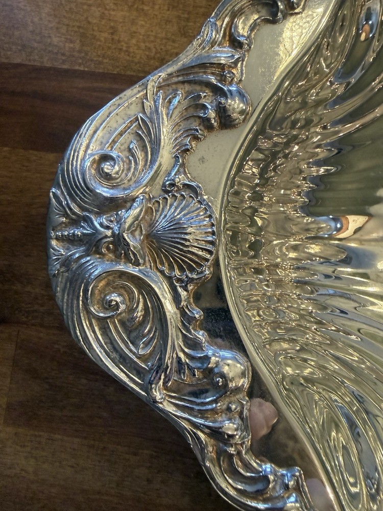 F.B. Rogers Silverplate Classic Shell-Shaped Ornate Bowl Decorative Tableware