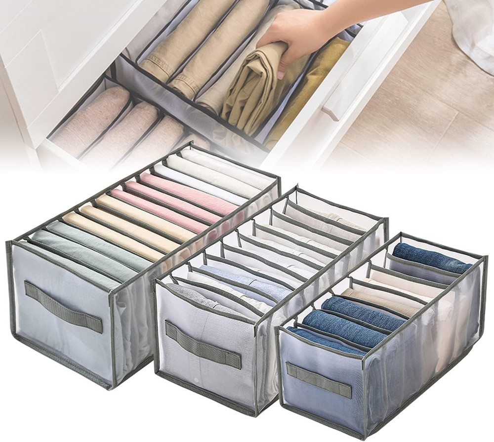 Gray Medium Storage Compartments - Stackable Organizer for Clothes Toys Books
