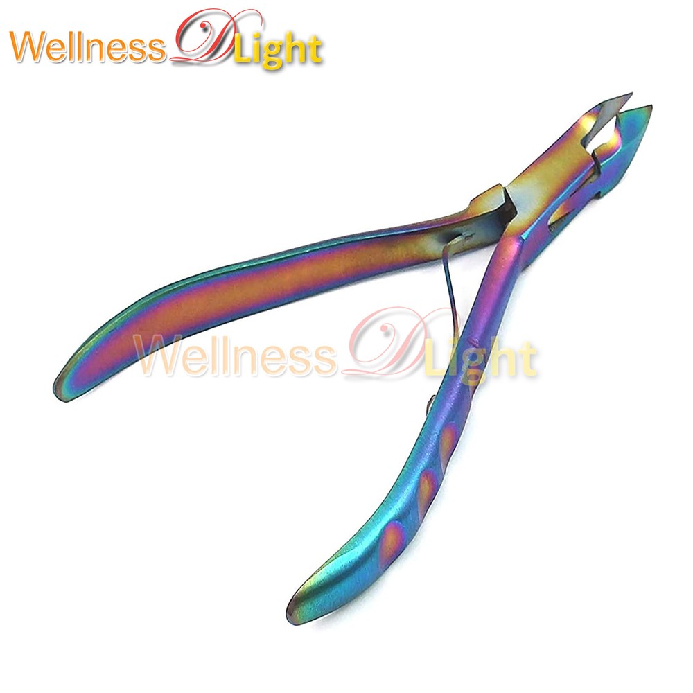 PRO Grade Cuticle Nippers with Pattern Handle Manicure Art Tools (Multi Color)