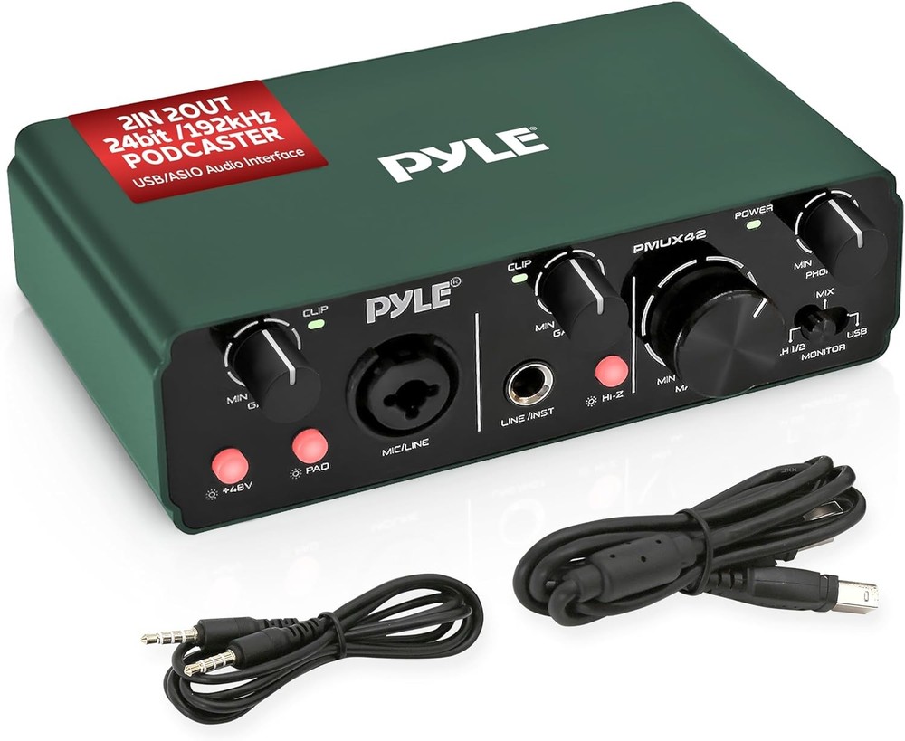 Pyle USB Audio Interface for Recording, Streaming & Podcasting