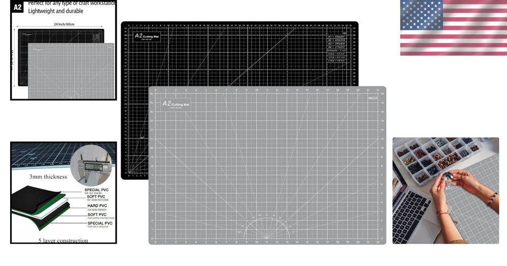 Self-Healing 18x24” Double-Sided Cutting Mat - Suitable for All Crafting Needs