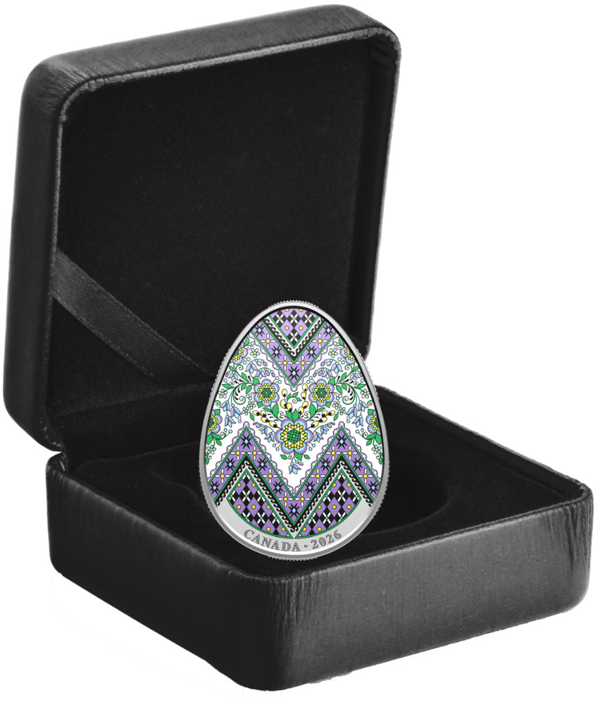 2025 Canada Pysanka Egg Shaped 1oz 9999 Silver Proof Coin