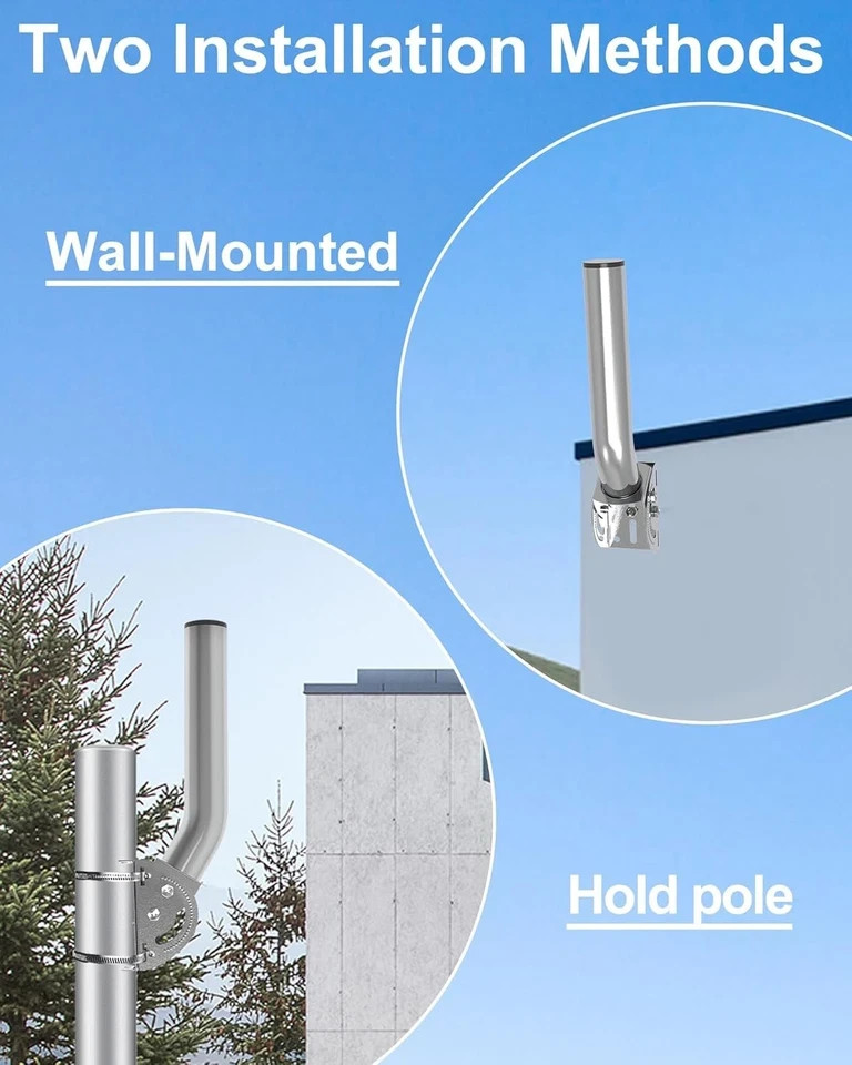 Universal Wireless Bridge Bracket Mount, Pole and Antenna Mount Sliver 2-Pack
