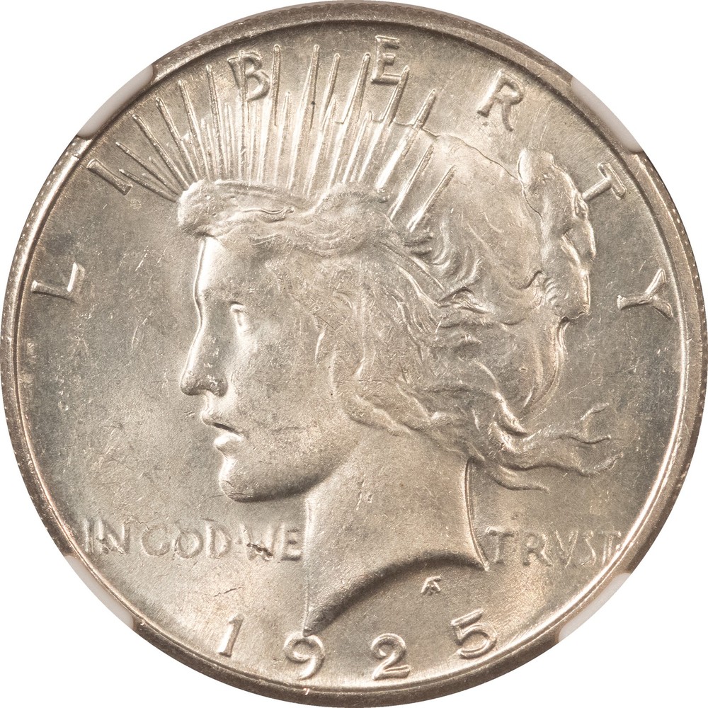 1925-S $1 PEACE DOLLAR - NGC MS-62
