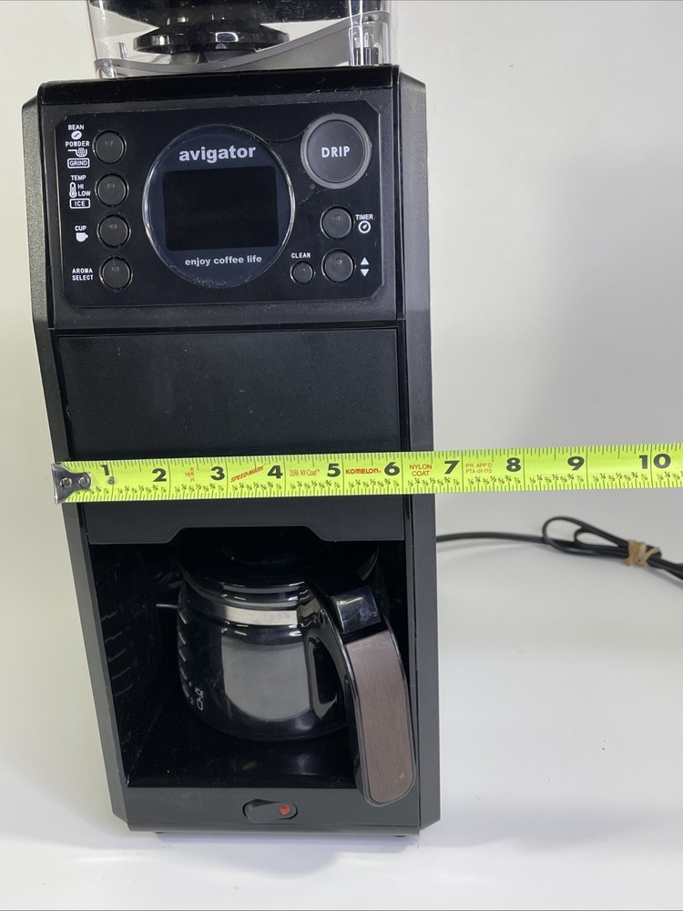 Avigator Coffee Maker Grinder 5 Cup Programmable Machine W/ Timer & Glass Carafe