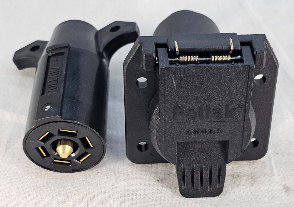 Pollak Trailer Plug 6-24 - Volts - 12-707E - 7-Way Connector Male & Female NEW