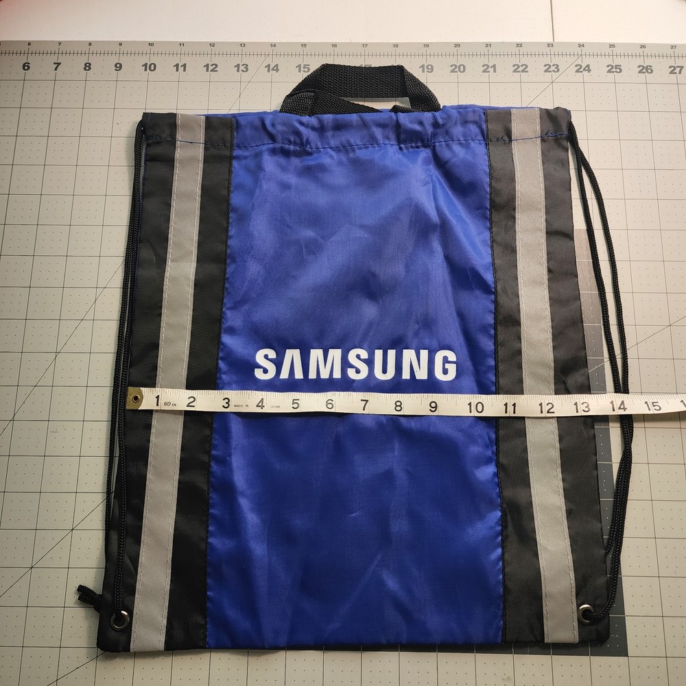 5 packs Drawstring Backpacks w/Handle - Blue Black Reflective Samsung branded