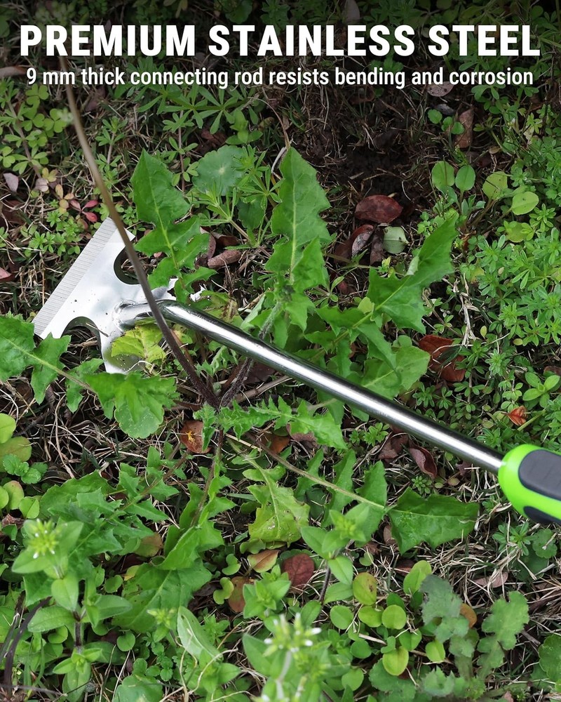 WORKPRO 15-Inch Weed Puller Tool, 6-Tine Heavy Duty Deep Root Remover for Dandel