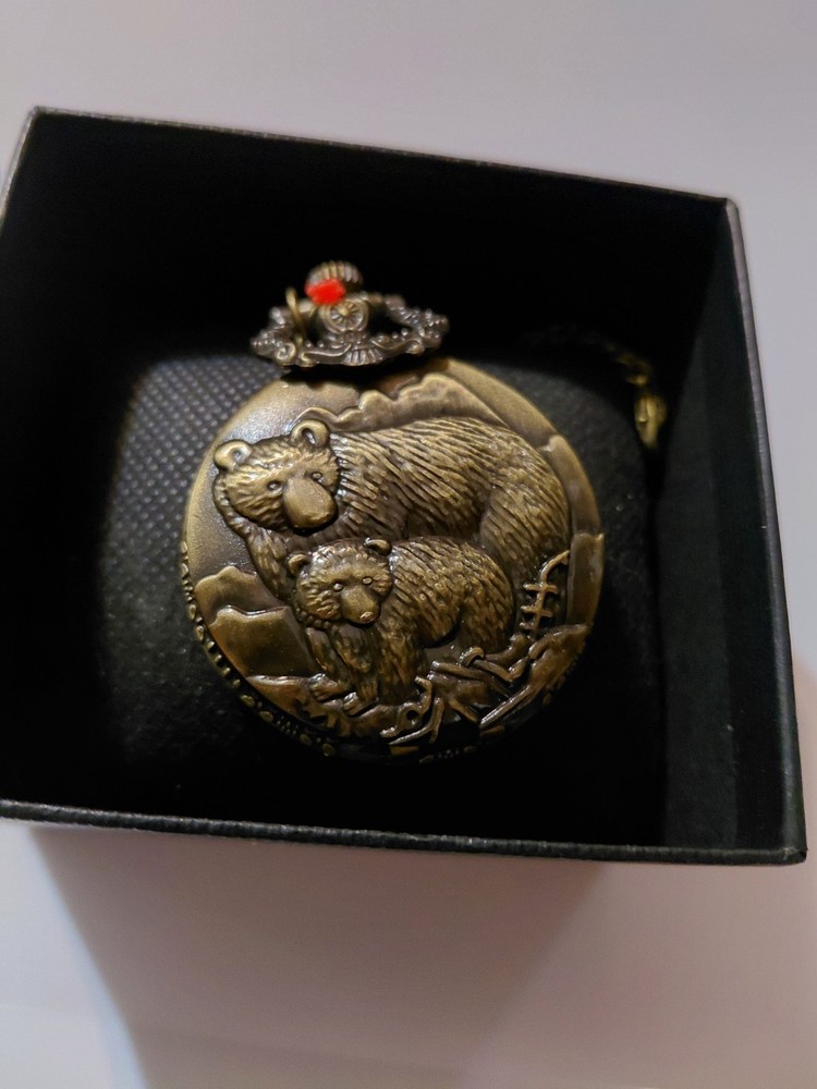 bronze bears pocket watch
