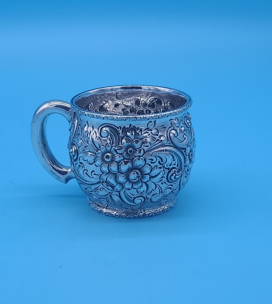 Dominick and Haff Repousse Sterling Silver Mug CA. 1894