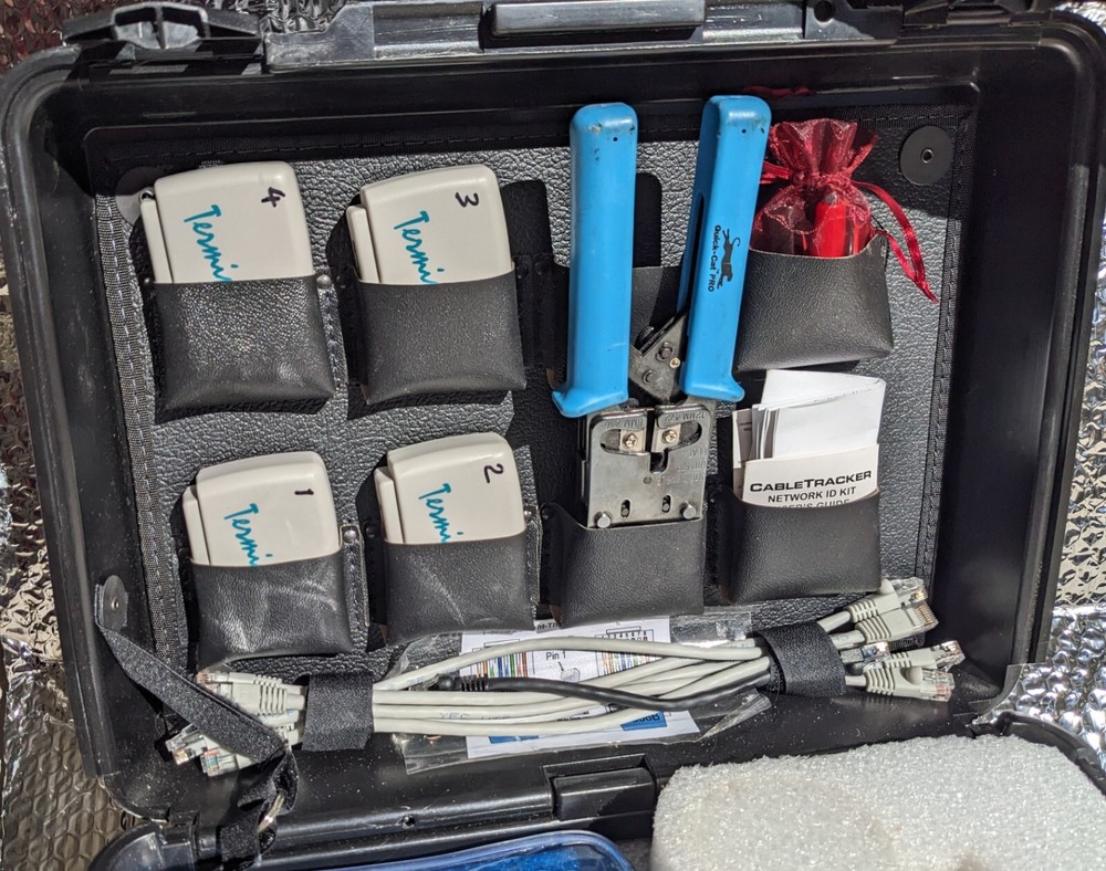 Network Pro: Cat 5/6 Termination Tool Kit Quick Cat Pro w/ LAN Tester, Tracker