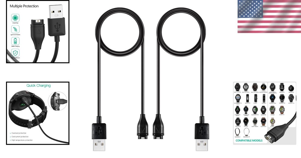Compatible for Garmin Watch Charger Cable (2 Pack)