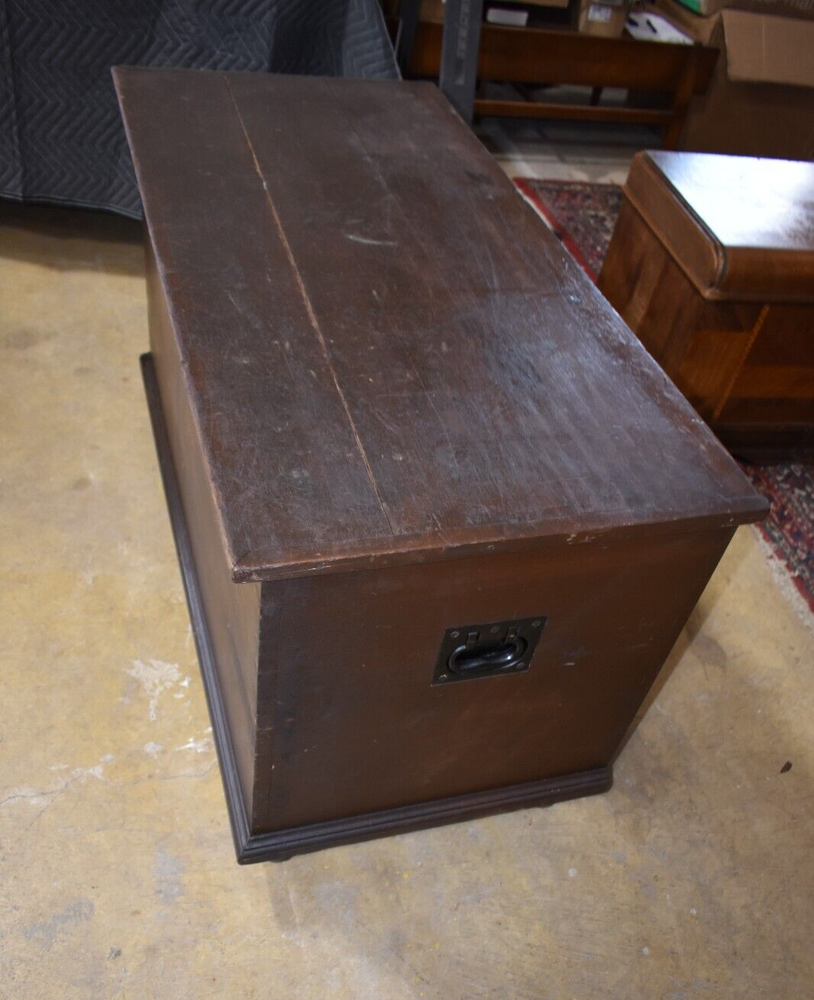 Antique Primitive Blanket Chest, Trunk with Dovetailed Corners