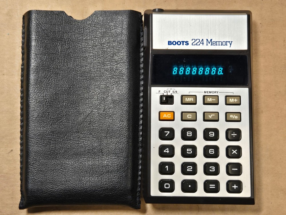 BOOTS 224 Memory Vintage Calculator Working Well