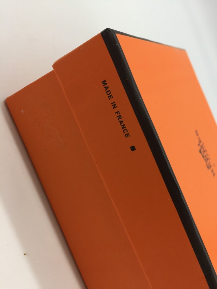 Hermes Empty Gift Box Rectangle Classic Orange Brown Logo 5”x5”