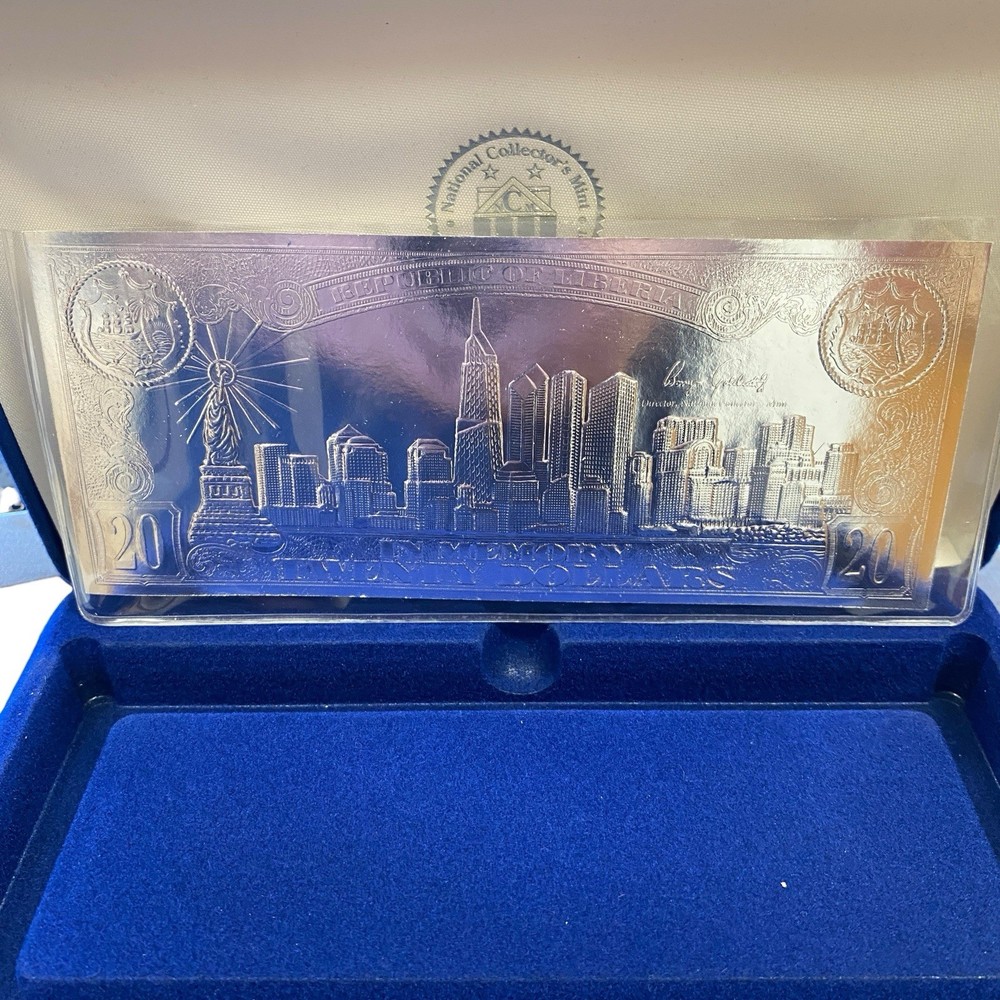 NATIONAL COLLECTOR'S MINT $20 September 11th Silver Leaf Coin Certificate COA