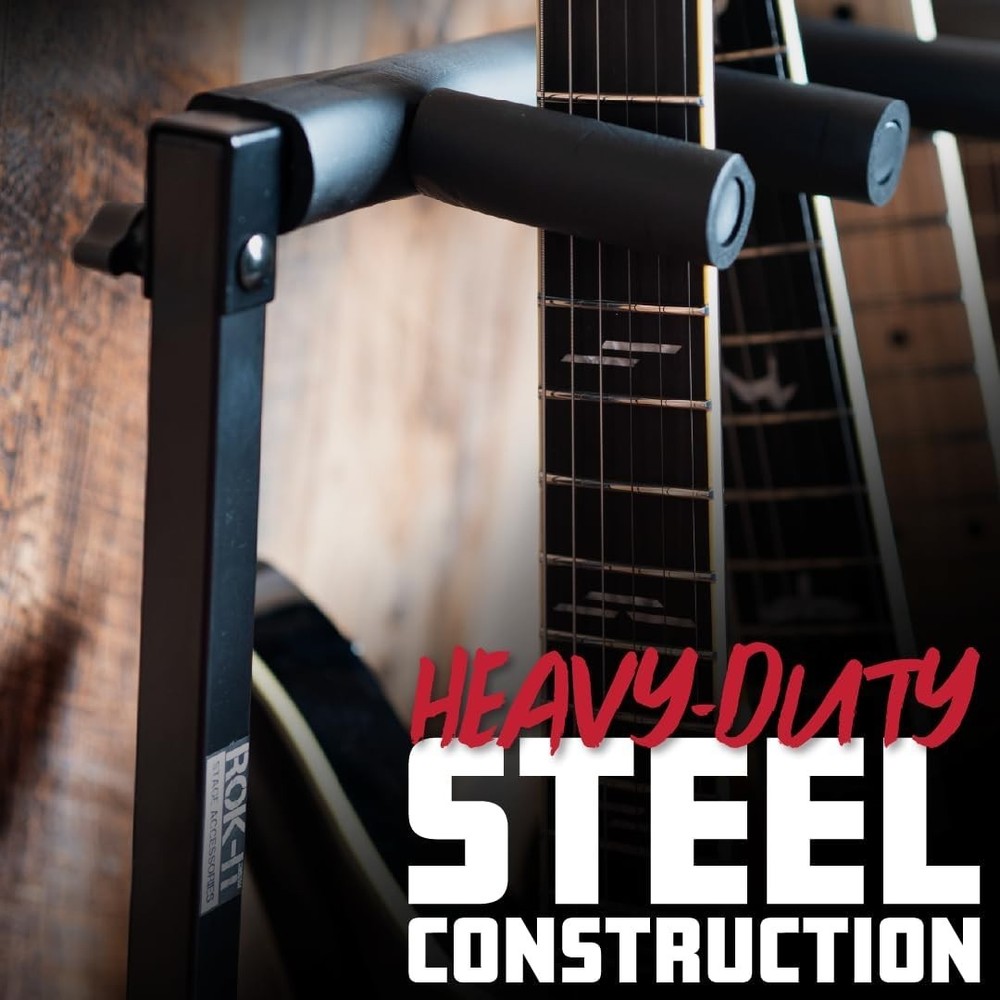 Rok-It Guitar Rack - Foldable Design, 5 Guitar Capacity