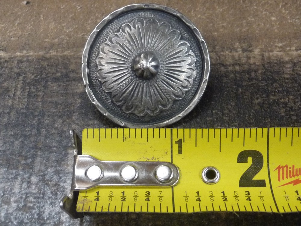 1 1/2" pair of Solid Sterling Silver Conchos