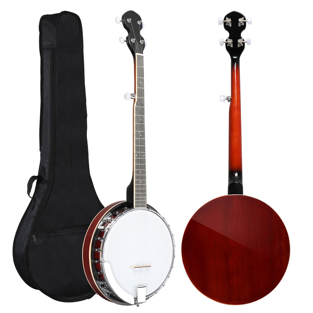 Full Size 5String Right Handed Banjos Set with Closed Solid Sapele Back US