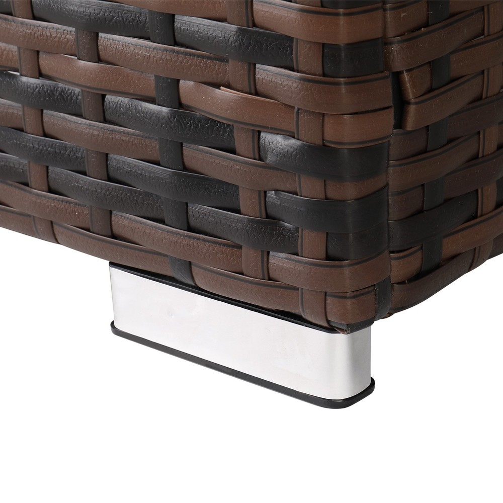 40*40*57cm Iron Frame Gas Bottle Storage Rattan Side Table Brown Gradient --