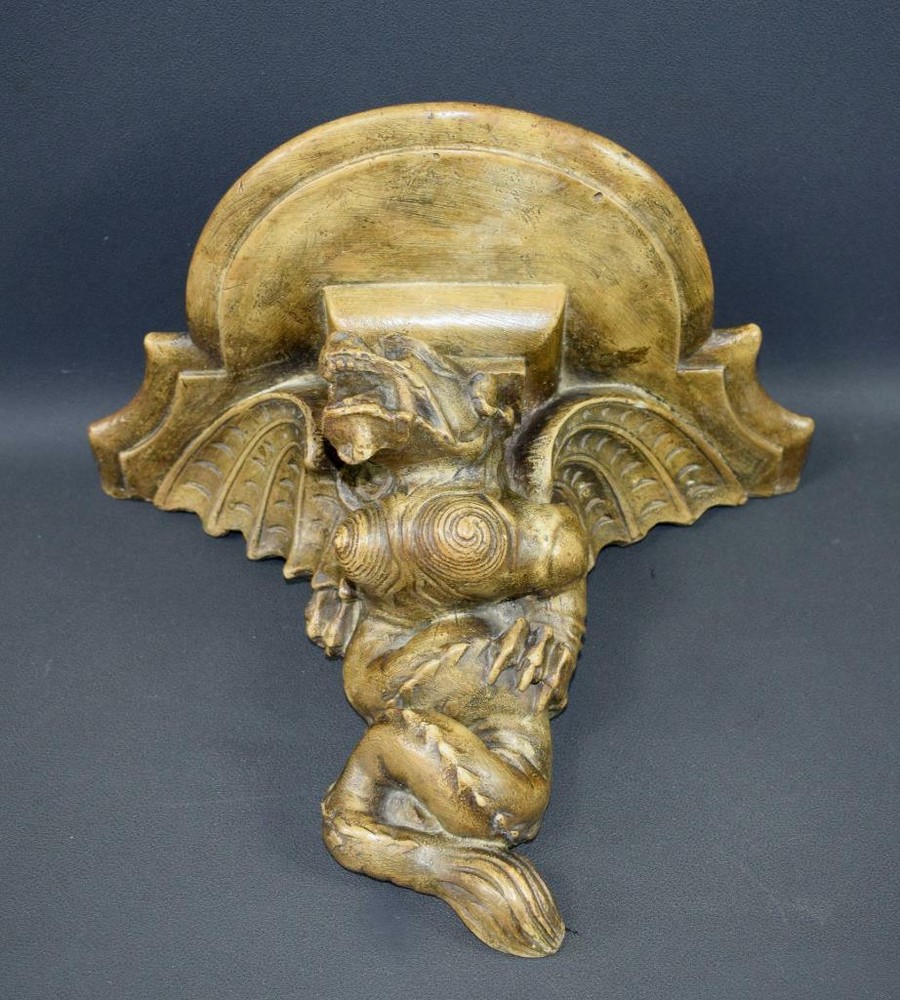 French Antique Gothic Corbel Shelf Sconce Wall Bracket Chimera
