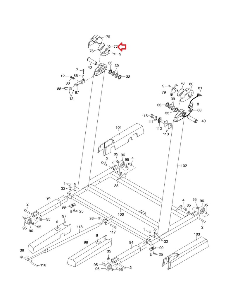 Proform Treadmill Left Inside Pivot Cover 354429