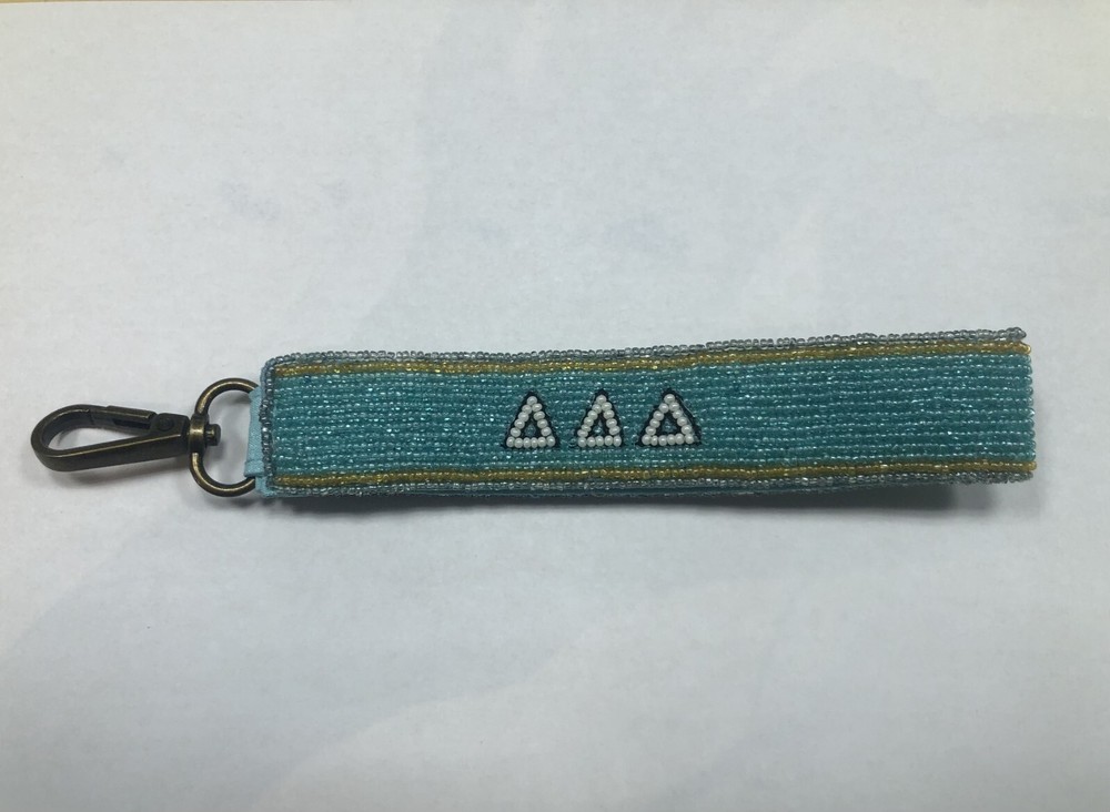 Delta Delta Delta wristlet keychain