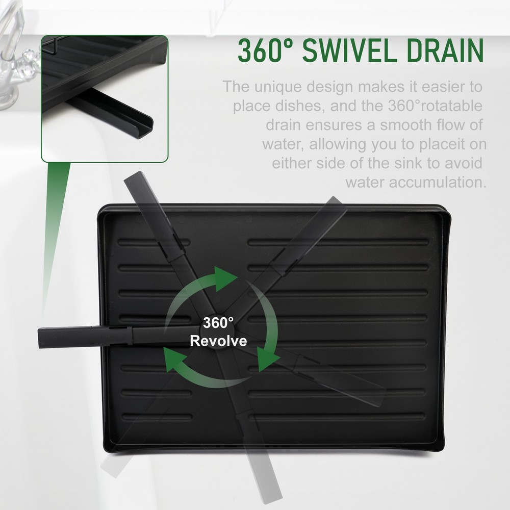 2 Layer Dish Drying Rack Space-Saving Dish Rack for Kitchen Drainer Drainboard