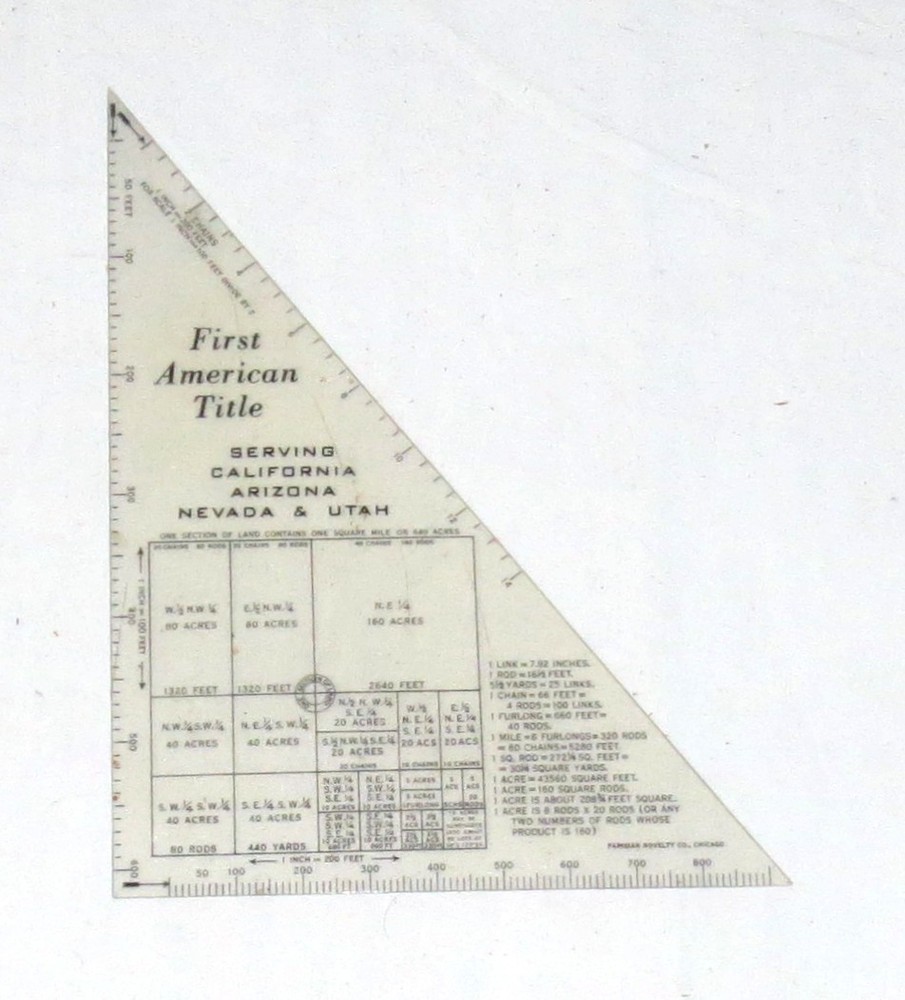 First American Title Vintage Novelty Drafting Triangle