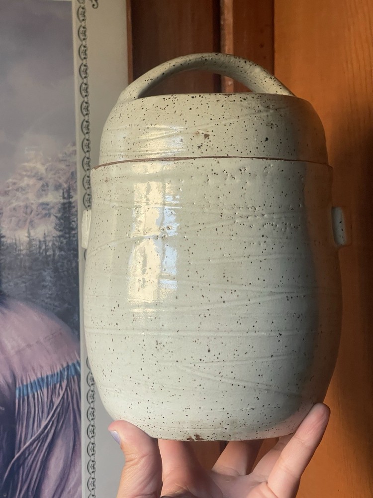 Vintage Signed Terra Cotta Jar