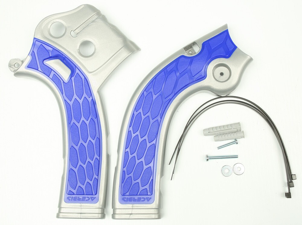 Acerbis 2464741404 X-Grip Frame Guard - Silver/Blue