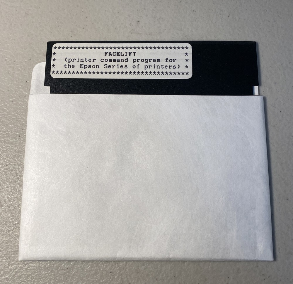 Apple II FACELIFT Printer Command For Epson 5.25” Floppy Disk Vintage