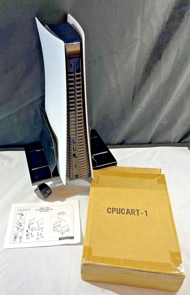 Gaming Console Computer Cart BLACK WITH CASTERS NIB