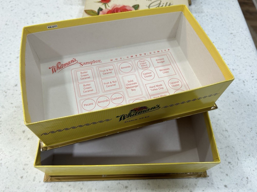 Two Vintage Whitman`sampler And One Russell Stover Candy Box EMPTY Boxes