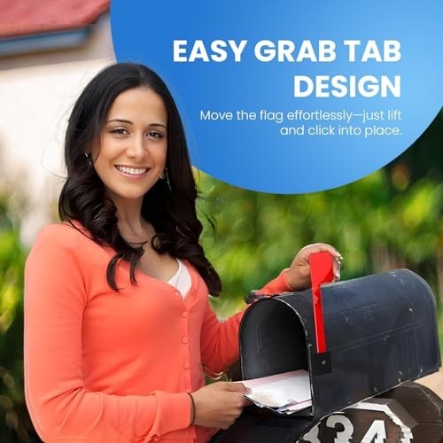 Weatherproof Mailbox Flag Replacement - 2 Pack, No Tools Needed, Strong Adhesive