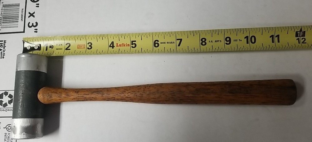 Vintage Hickory Handle Dead Blow Hammer With Replaceable Aluminum Faces
