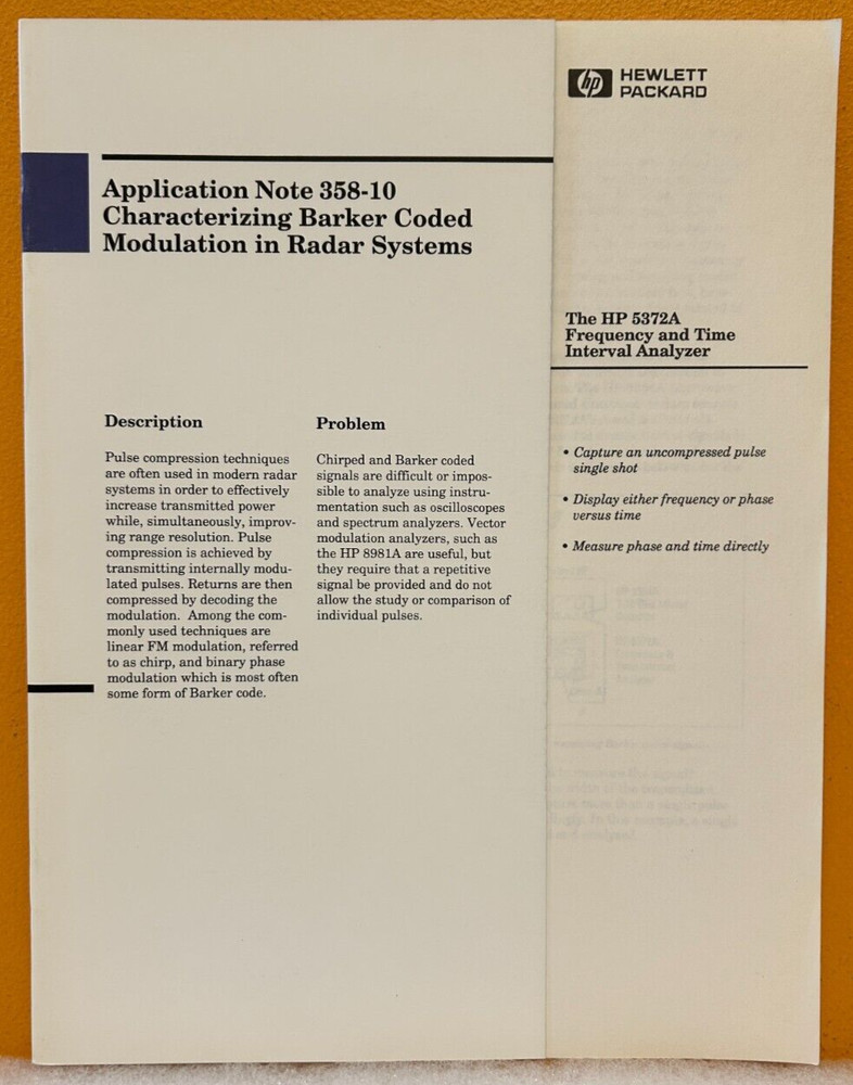 HP / Agilent 5952-8004 1989 Application Note 358-10 Manual.