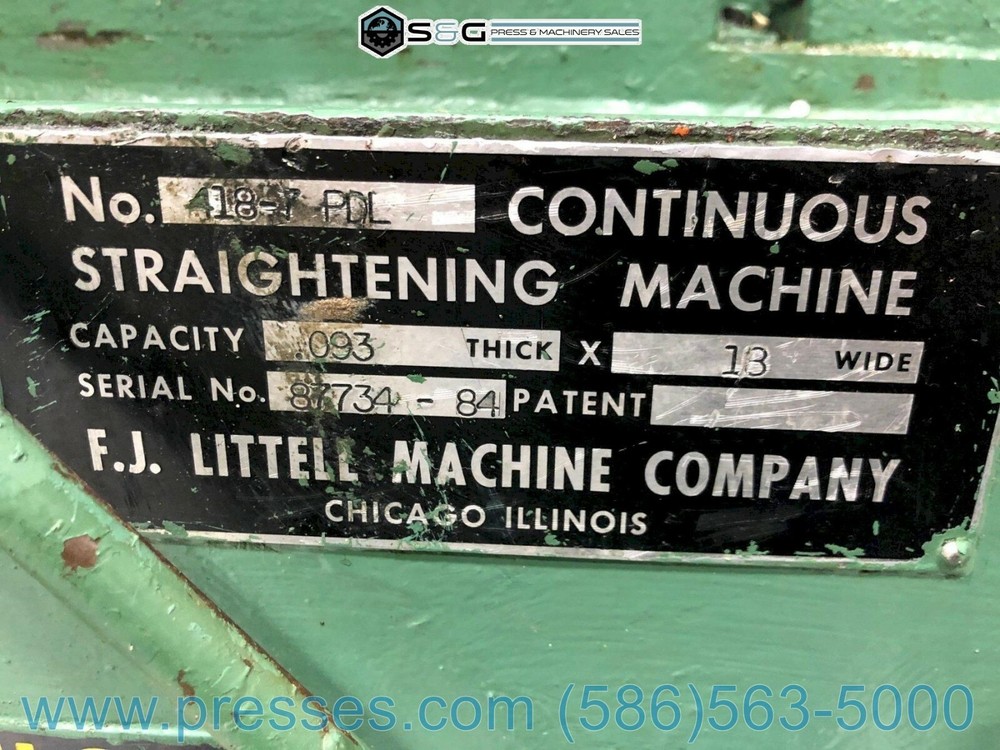 18" LITTELL POWERED STRAIGHTENER MODEL# 418-7PDL