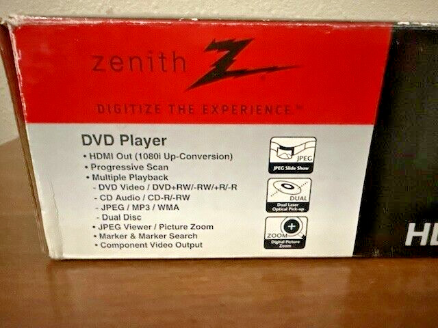 Zenith HD Up-conversion DVD Player with Remote & Operating Guide DVB712