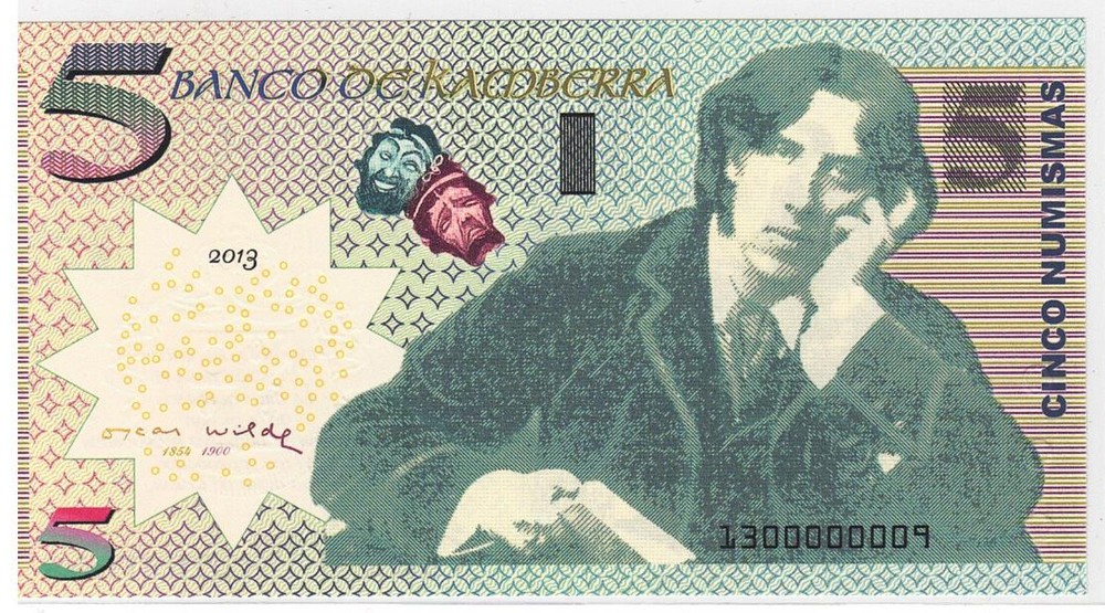 2013 Kamberra 5 Numismas, Oscar Wilde, Banknote, UNC, 1 piece