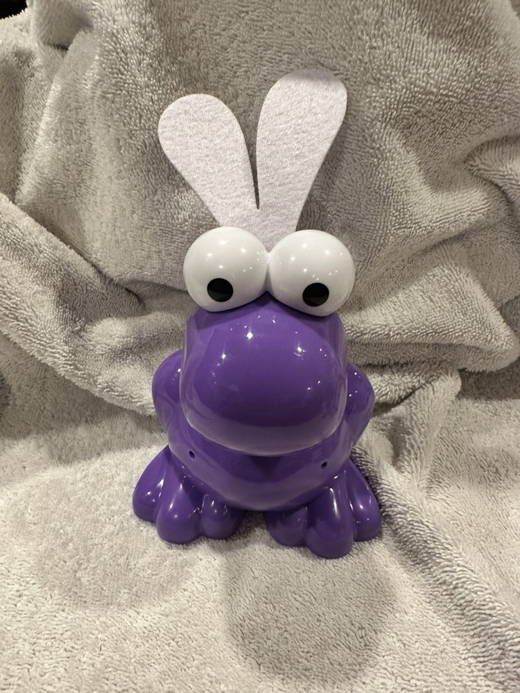 Big Nerds Purple Plastic Nerd Candy Container Easter Bunny Felt Ears Empty