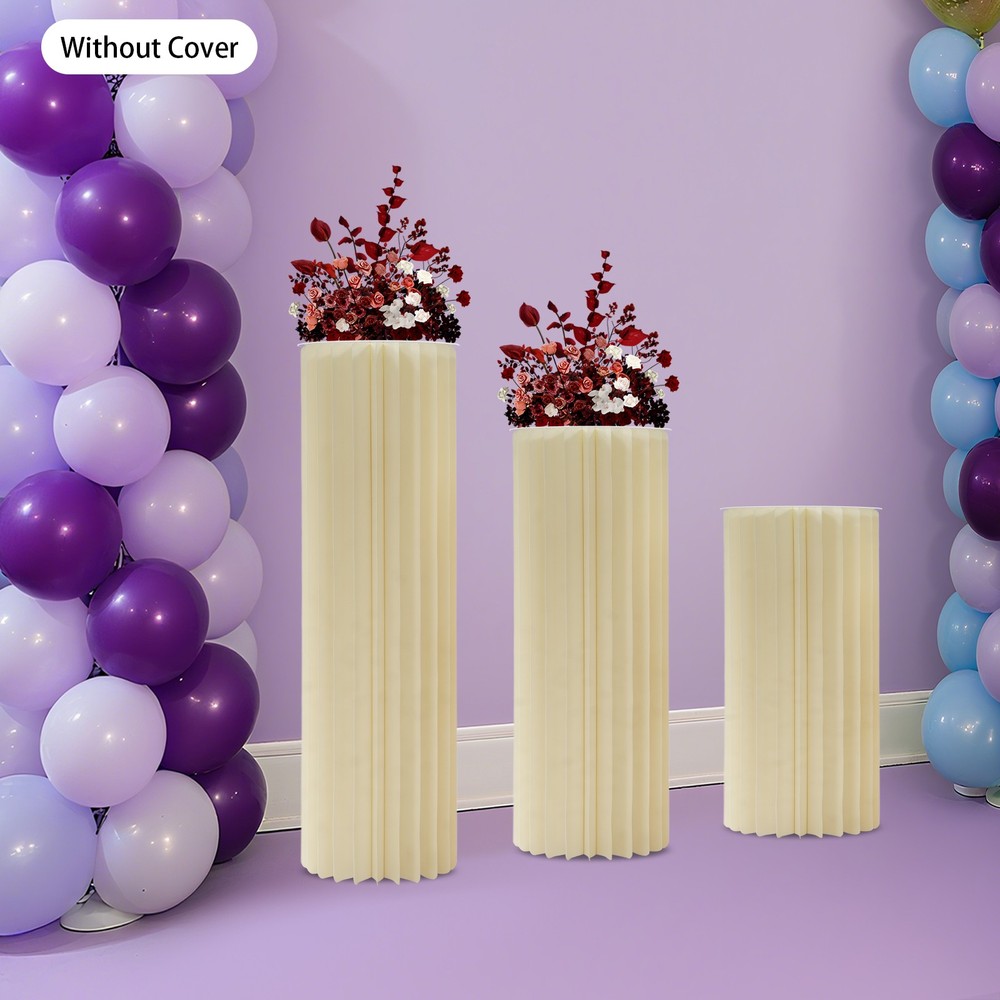 3PCS Foldable Paper Column Display Stands for Party Reusable Round Display Stand